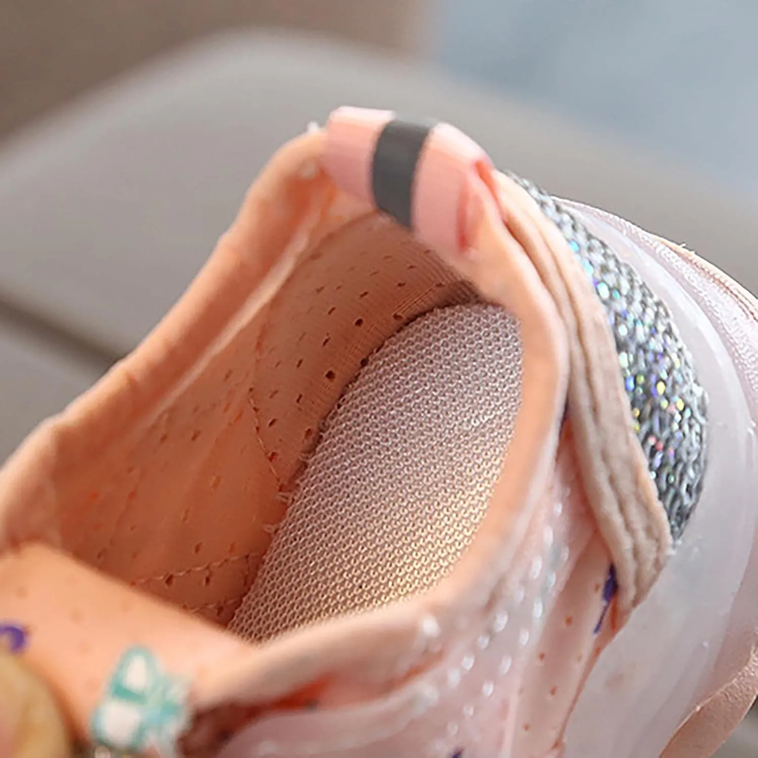 Boys Girls LED Sneakers Children Butterfly Print Lacing Breathable Soft Shoes Light Luminous Sport Shoes