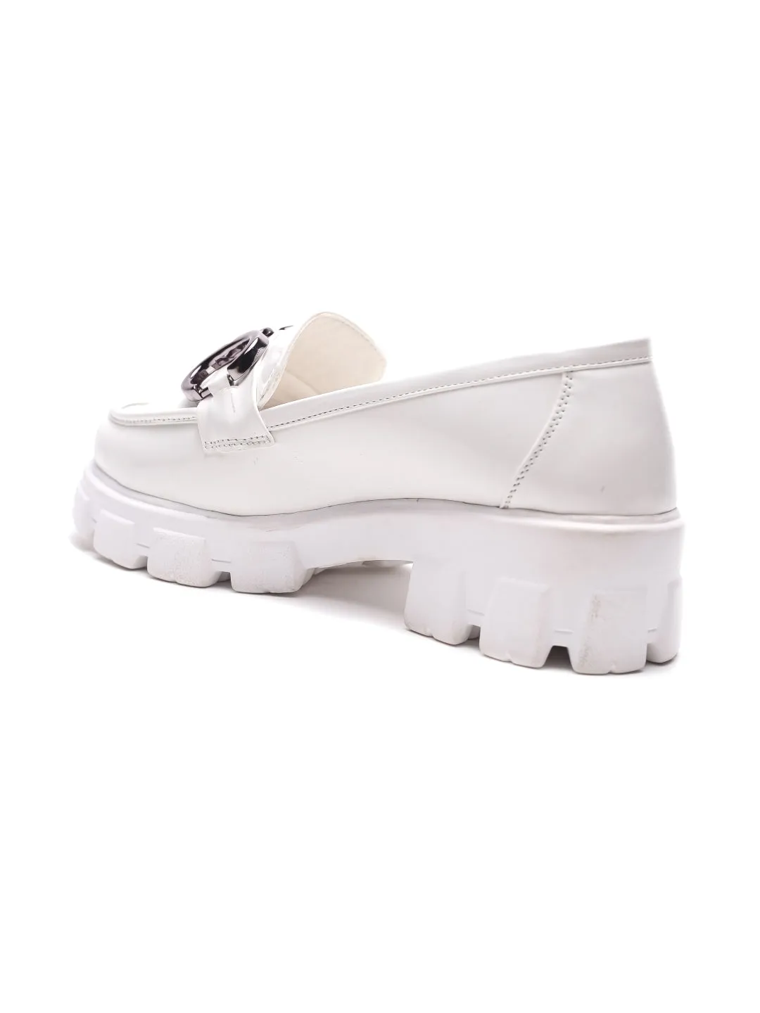 Brauch White Patent Embellished Loafer Shoe