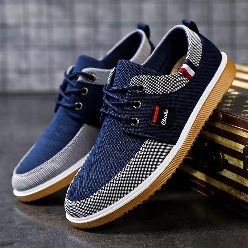Breathable canvas lace men's shoes