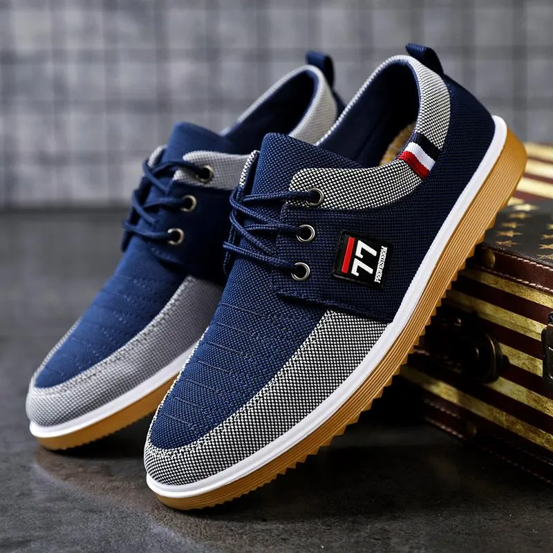 Breathable canvas lace men's shoes