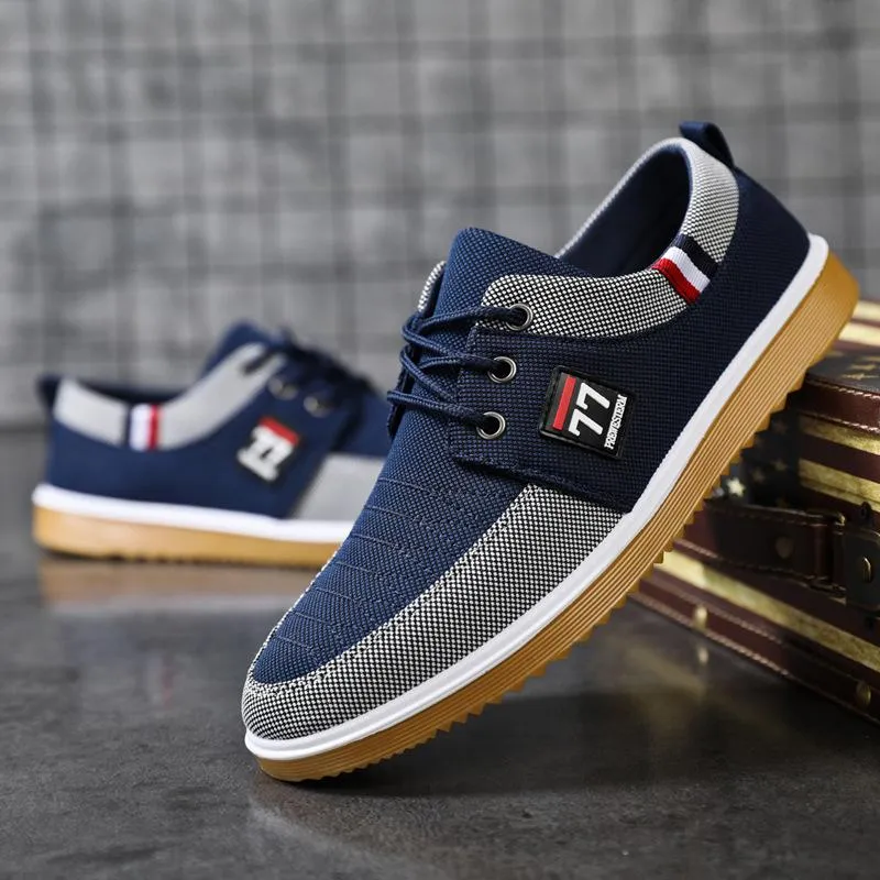 Breathable canvas lace men's shoes