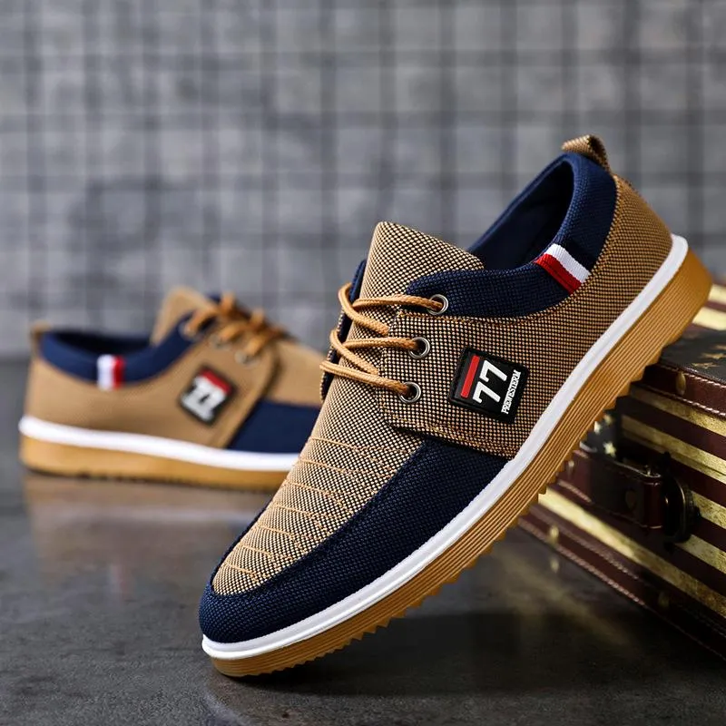 Breathable canvas lace men's shoes