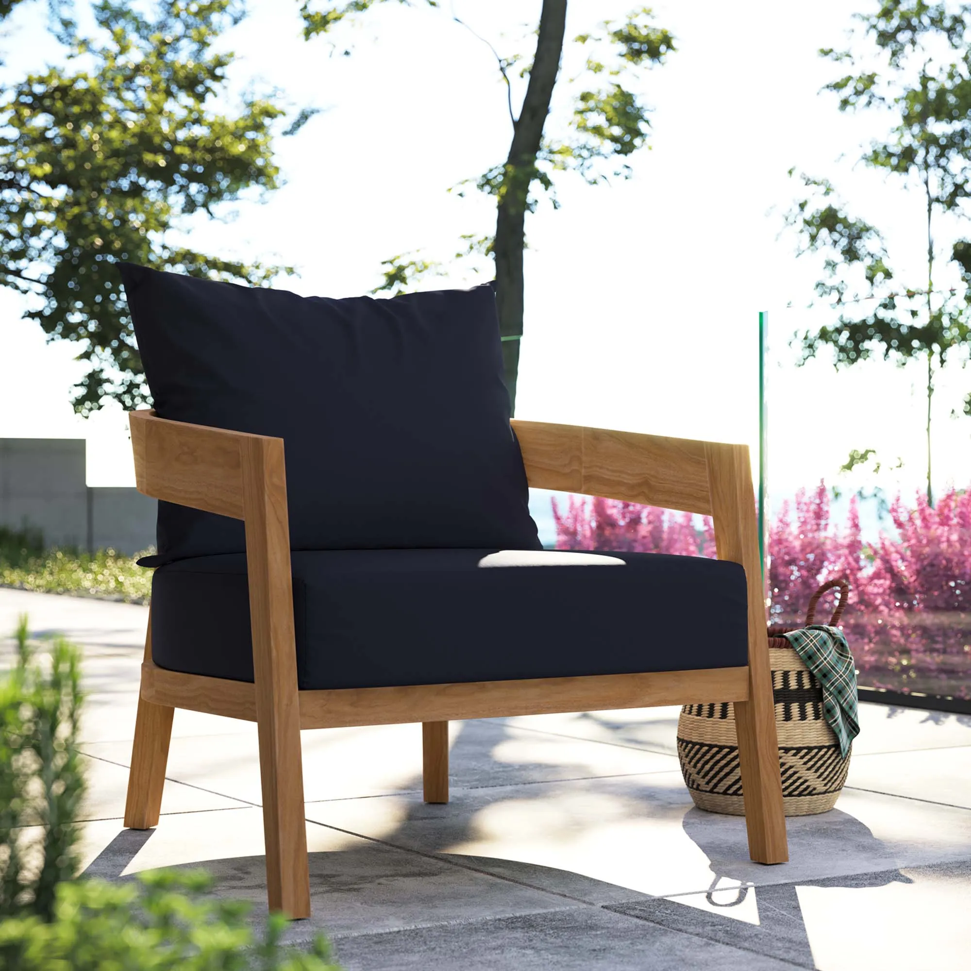 Brisbane Teak Wood Outdoor Patio Armchair by Modway