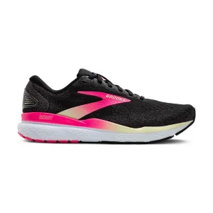 Brooks Ghost 16 (Womens) - Black/Pink/Yellow