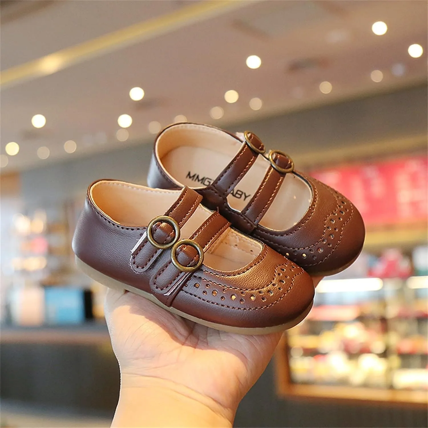 Buckle Shoes Summer And Autumn Girls Boots Cute Flat Hollow Hollow Breathable Comfortable Toddler Shoe Size 4