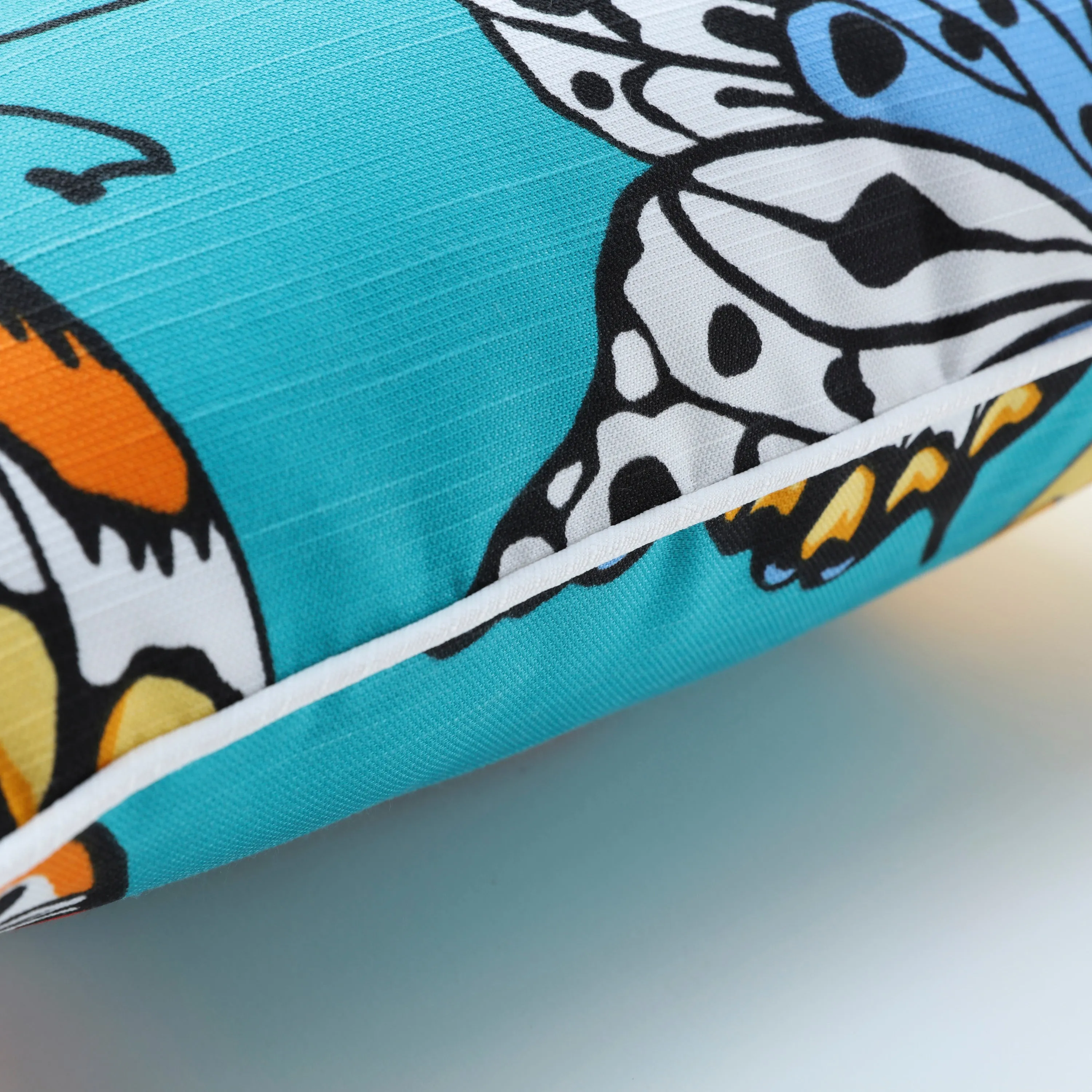 Butterfly Garden Turquoise Over-Sized Rectangular Throw Pillow (Set Of 2)