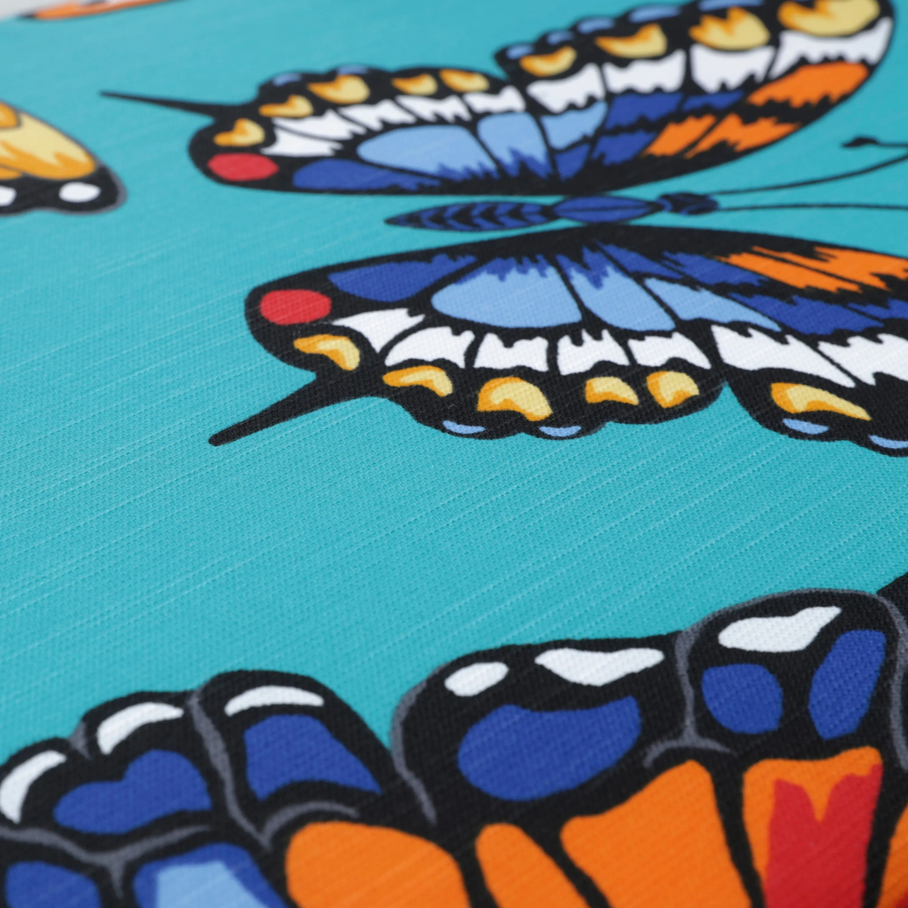 Butterfly Garden Turquoise Over-Sized Rectangular Throw Pillow (Set Of 2)