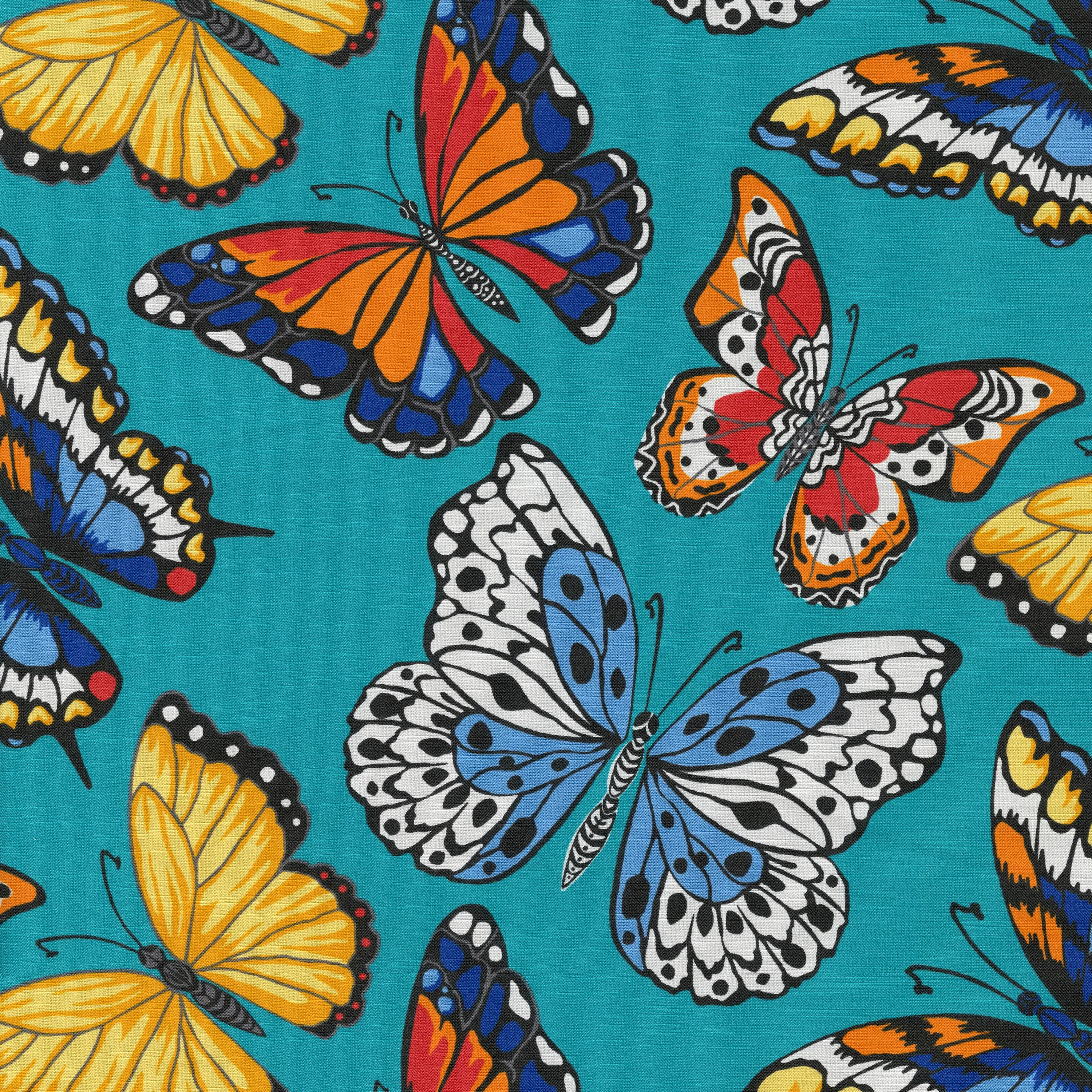 Butterfly Garden Turquoise Over-Sized Rectangular Throw Pillow (Set Of 2)