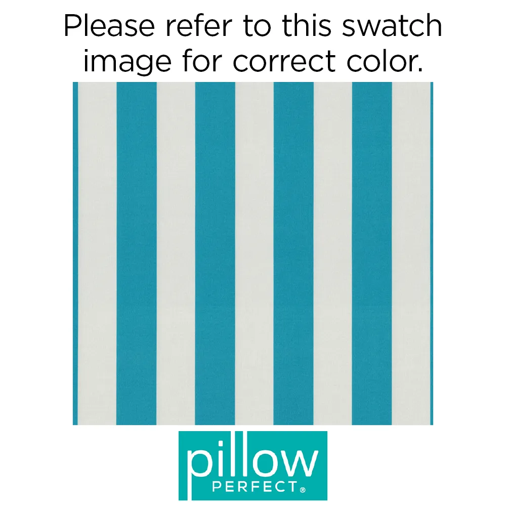 Cabana Stripe Turquoise Rectangular Throw Pillow (Set Of 2)