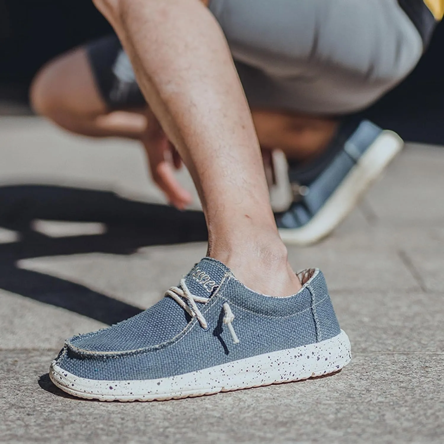 Canvas Men's Loafers & Slip-ons,Classic Comfy Breathable Mesh Boat Shoes Men,Casual Lightweight Slip Resistant Deck Shoes Mens,with Rubber Sole