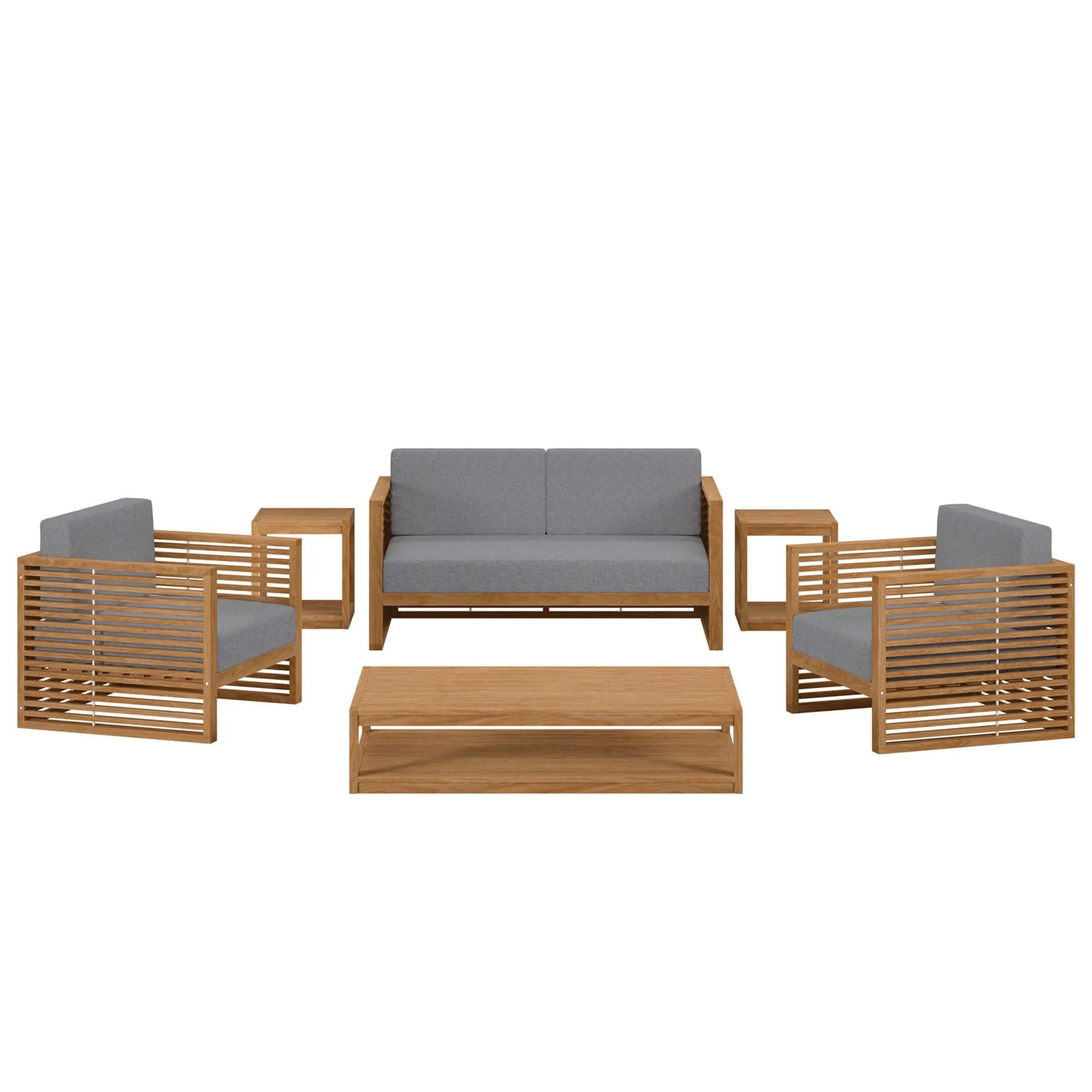 Carlsbad 6-Piece Teak Wood Outdoor Patio Outdoor Patio Set by Modway