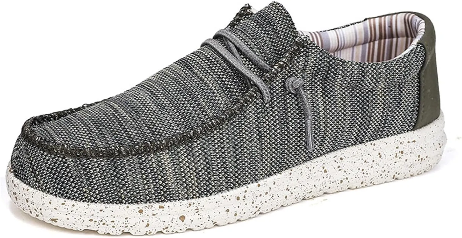 Casual Boat Shoes,Canvas Lightweight & Breathable Mesh Men's Loafers & Slip-ons,Summer Comfy Slip Resistant Mens Deck Shoes,for All Day