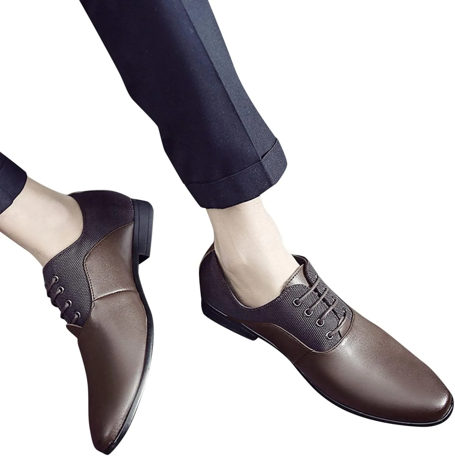 Casual Plain Toe Oxfords Men Classic Retro Oxfords Non Slip Low Heel Dress Derby Shoes Men Business Formal Shoes Matte Leather Dress Shoe Comfortable Work Office Shoe Elegant Suit Footwear