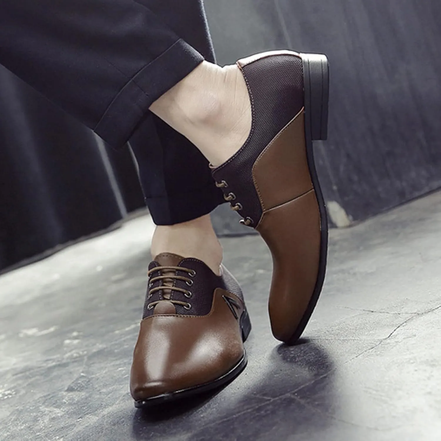 Casual Plain Toe Oxfords Men Classic Retro Oxfords Non Slip Low Heel Dress Derby Shoes Men Business Formal Shoes Matte Leather Dress Shoe Comfortable Work Office Shoe Elegant Suit Footwear