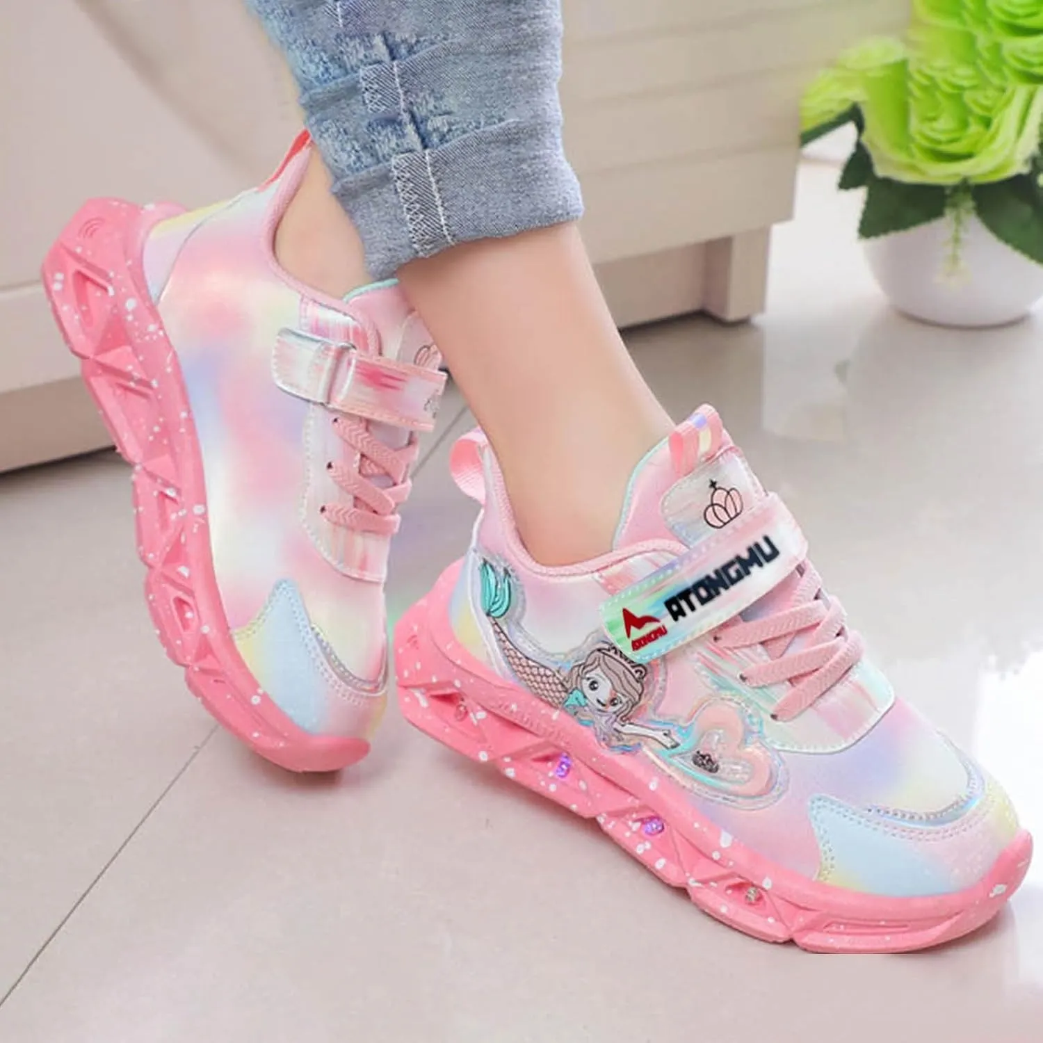 Cathalem LED Light Up Tennis Shoes for Boys Girls Kids Walking Shoes for Toddler Fashion Casual Non-Slip Shoes