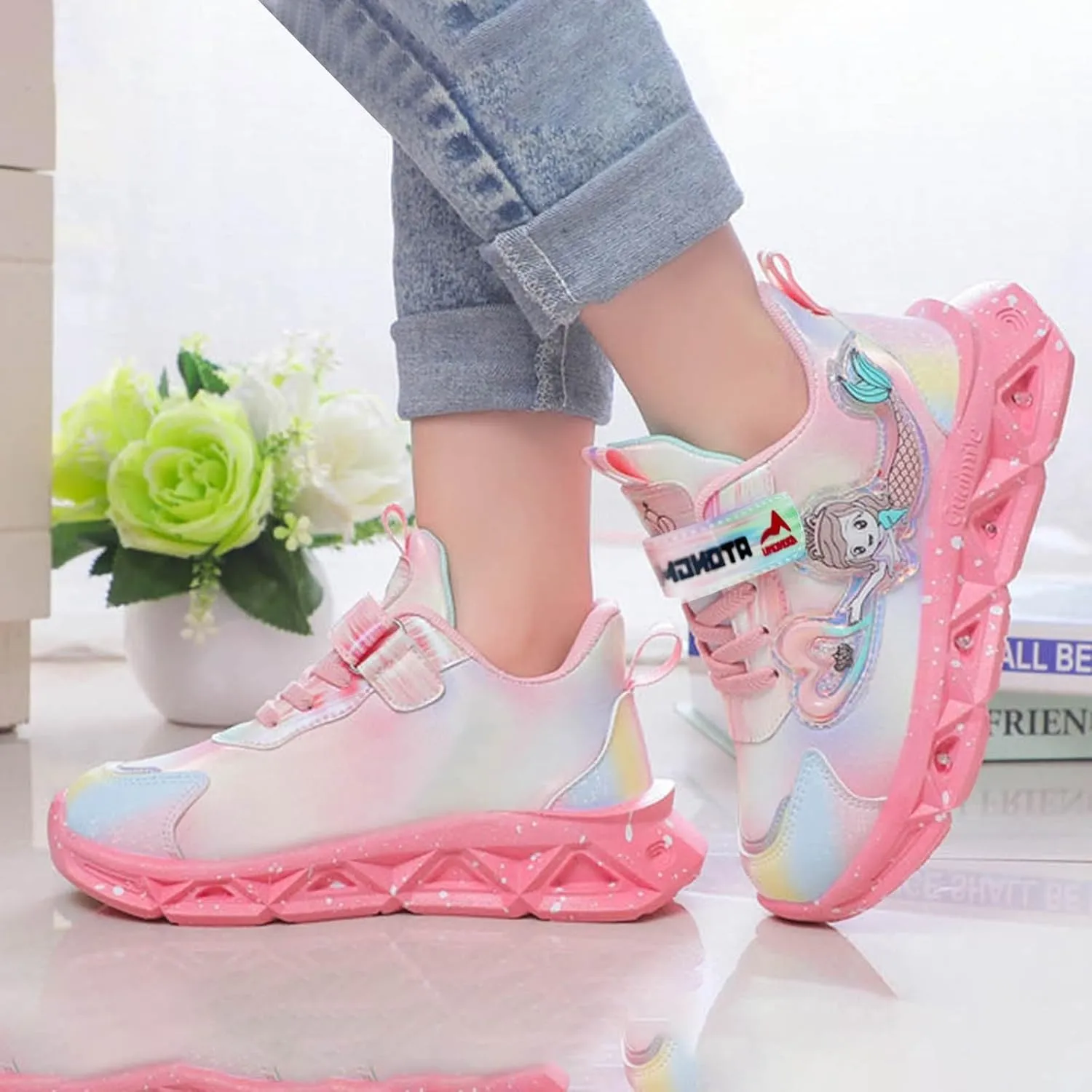 Cathalem LED Light Up Tennis Shoes for Boys Girls Kids Walking Shoes for Toddler Fashion Casual Non-Slip Shoes