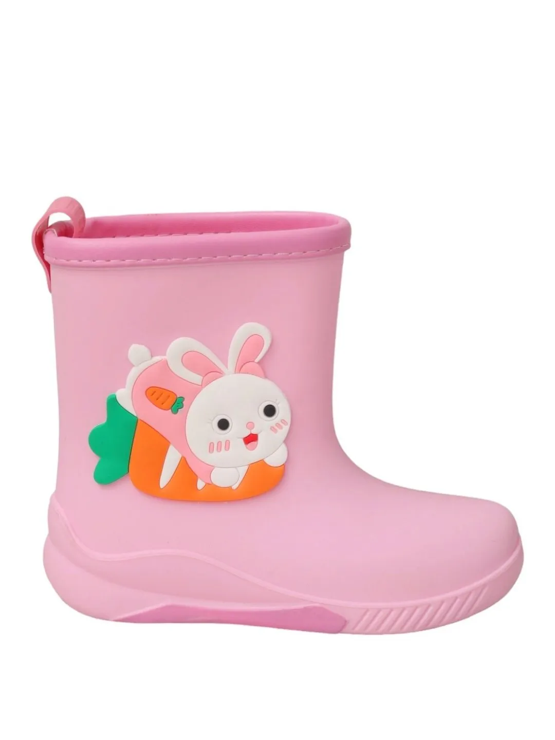 Cheerful Pink Bunny Rain Boots For Girls
