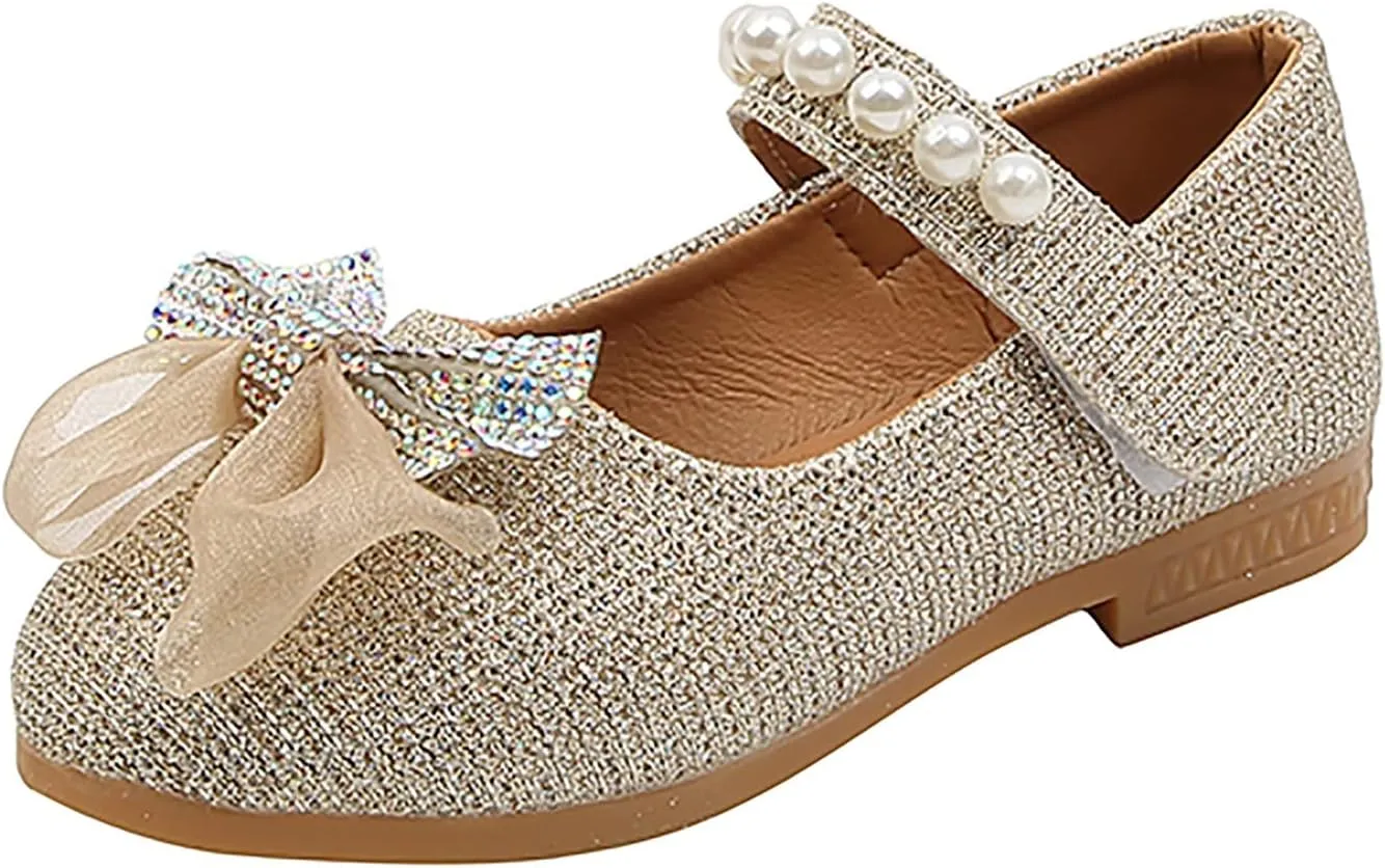 Children Flat Heels Princess Shoes Kids Sandals Comfortable Soft Soles Leather Shoes Baby Girls Toddler Girls Size 9 (Gold, 36 Big Kids)