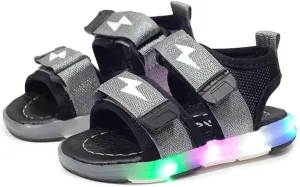 Children's Boys Girls Summer Sandals 2 Straps LED Lighting Shoes Soft Sole Breathable First Walker Newborn Shoes