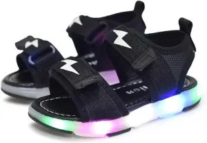 Children's Boys Girls Summer Sandals 2 Straps LED Lighting Shoes Soft Sole Breathable First Walker Newborn Shoes