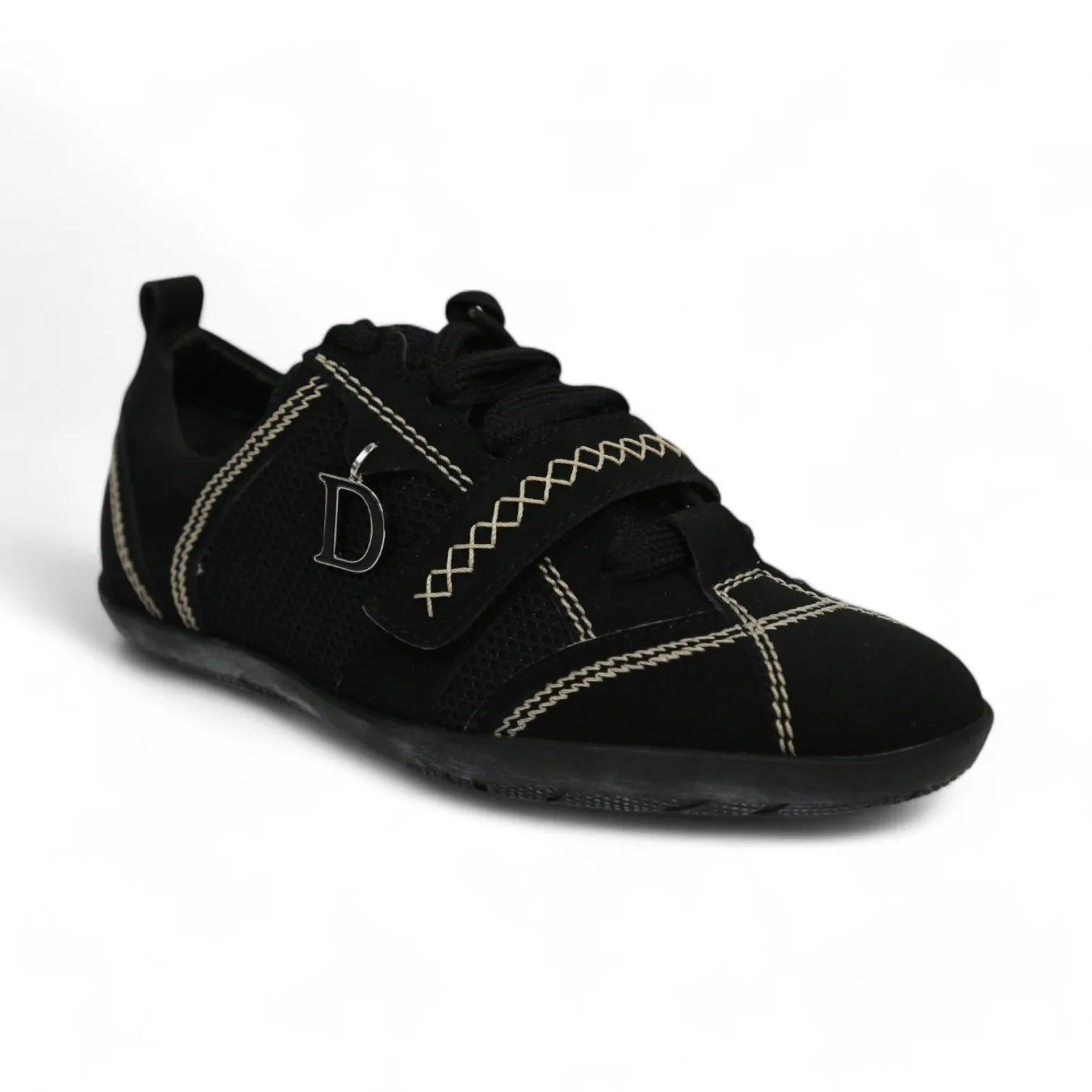 Christian Dior Women's Shoes Black Fabric Sport Sneakers (CDW16)