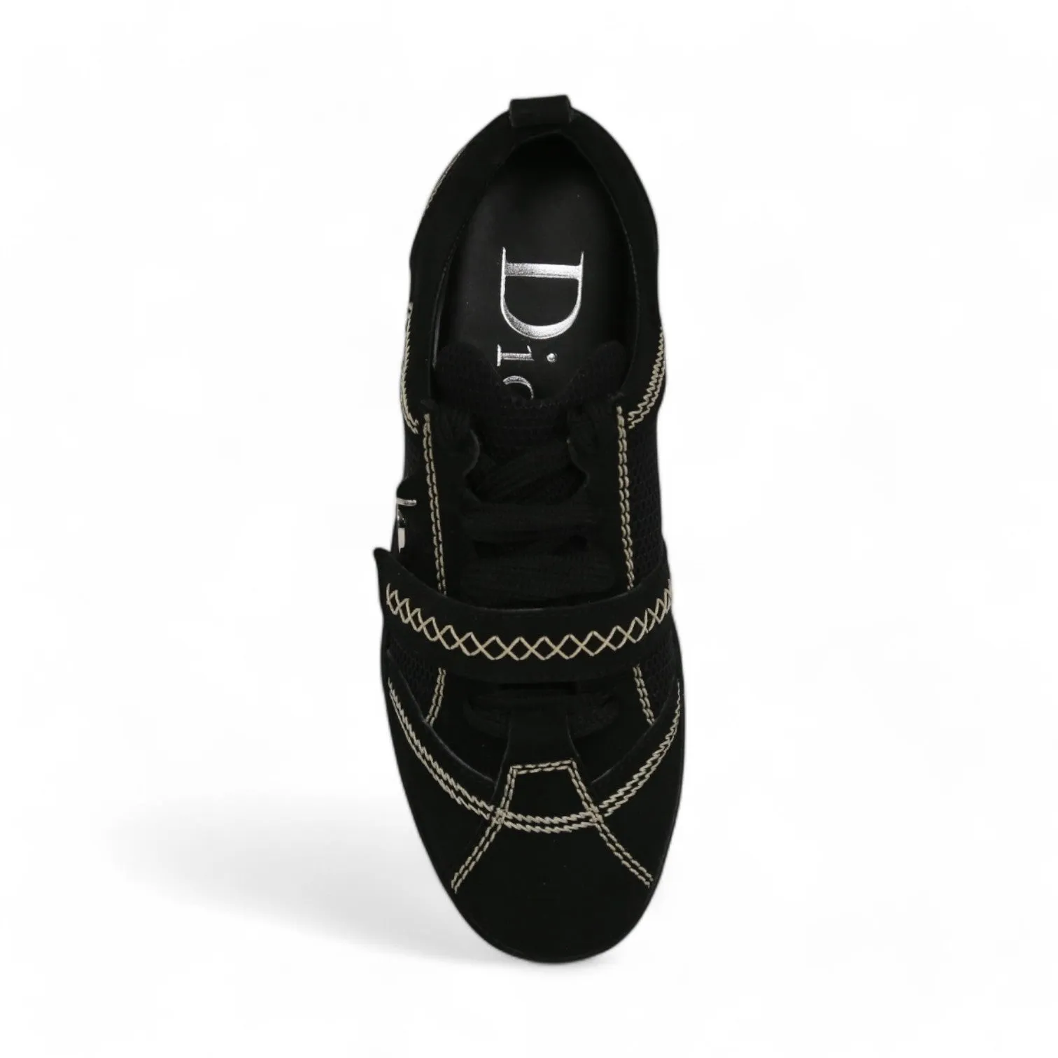 Christian Dior Women's Shoes Black Fabric Sport Sneakers (CDW16)
