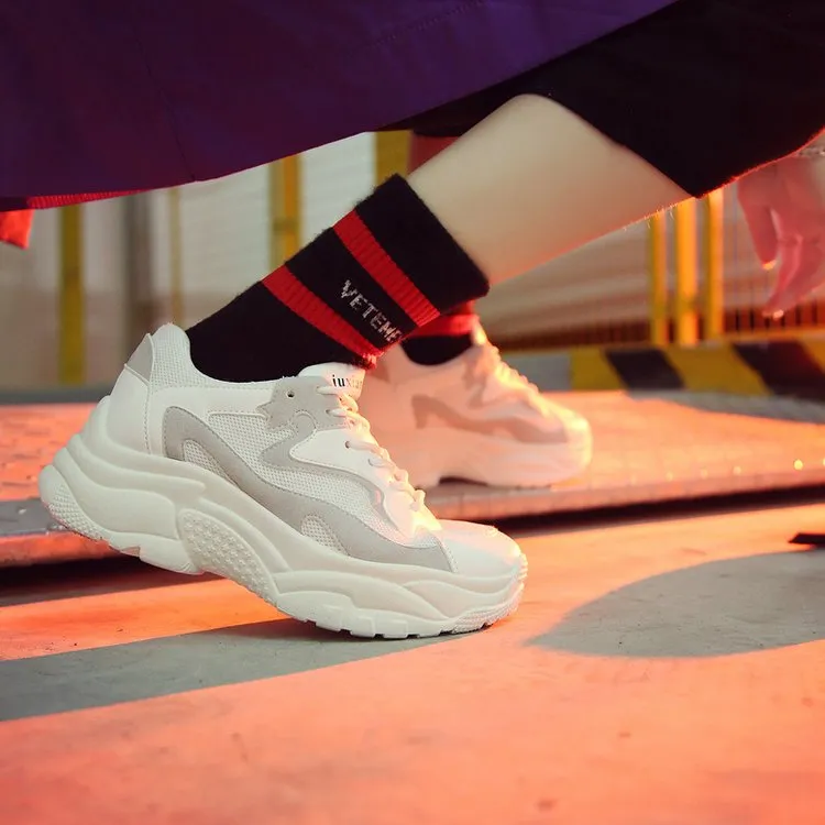 Chunky Mesh Lace Trainers