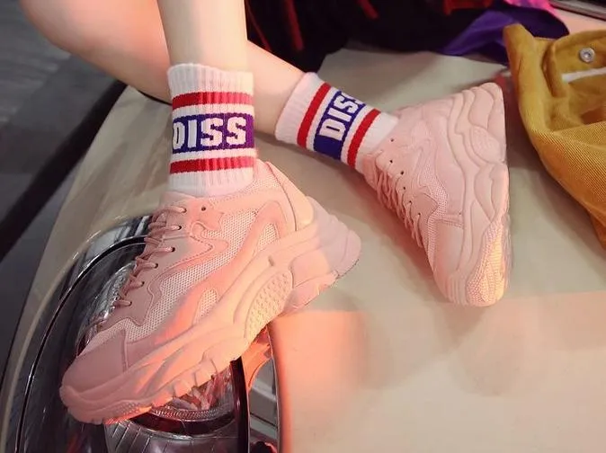 Chunky Mesh Lace Trainers