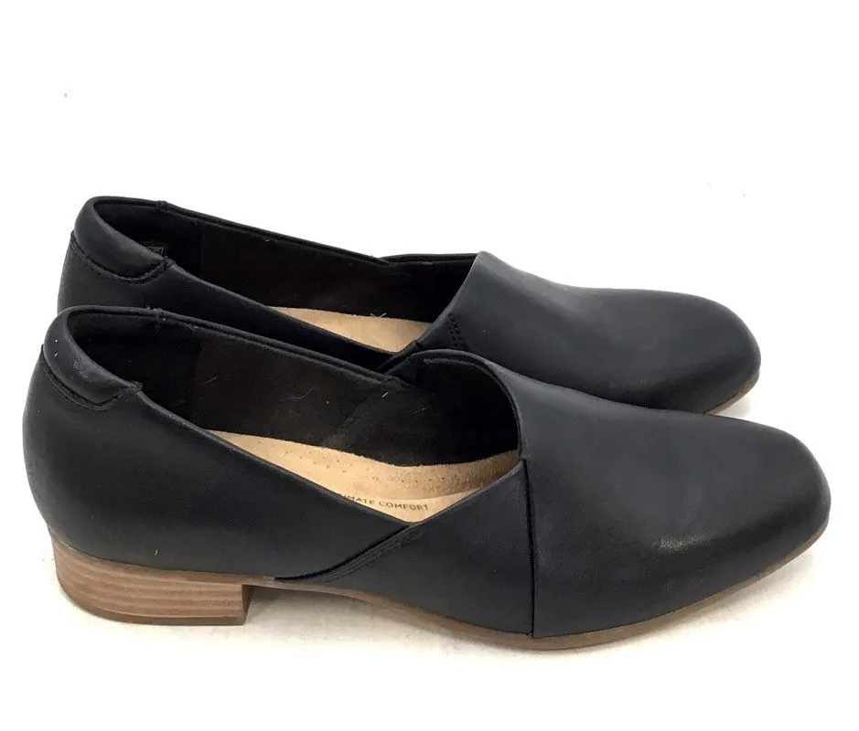 Clarks Women's Juliet Palm Black Casual Loafer Shoes - Size 7M