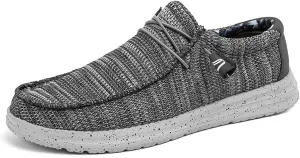 Classic Loafers for Men Comfort,Casual Comfy Canvas Men's Loafers & Slip-ons,Lightweight & Breathable Mesh Mens Boat Shoes,All Weather Rubber Soles
