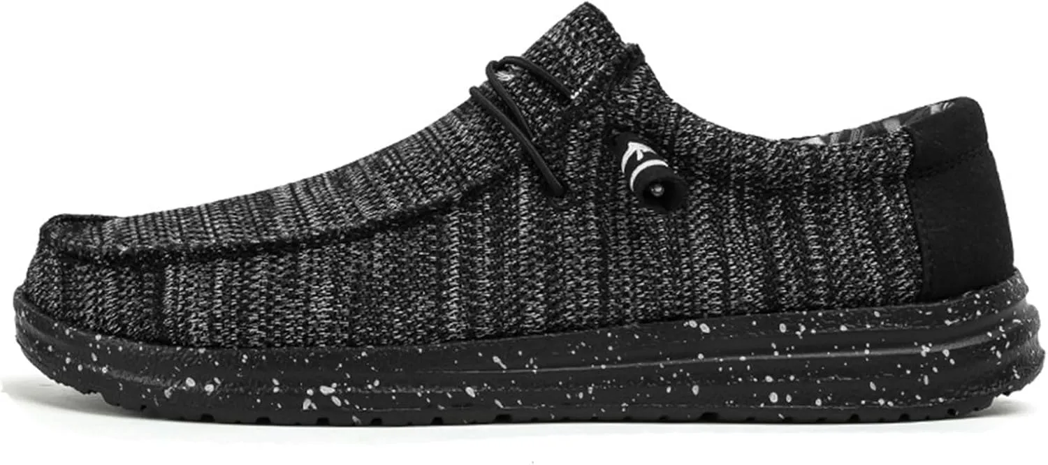 Classic Loafers for Men Comfort,Casual Comfy Canvas Men's Loafers & Slip-ons,Lightweight & Breathable Mesh Mens Boat Shoes,All Weather Rubber Soles