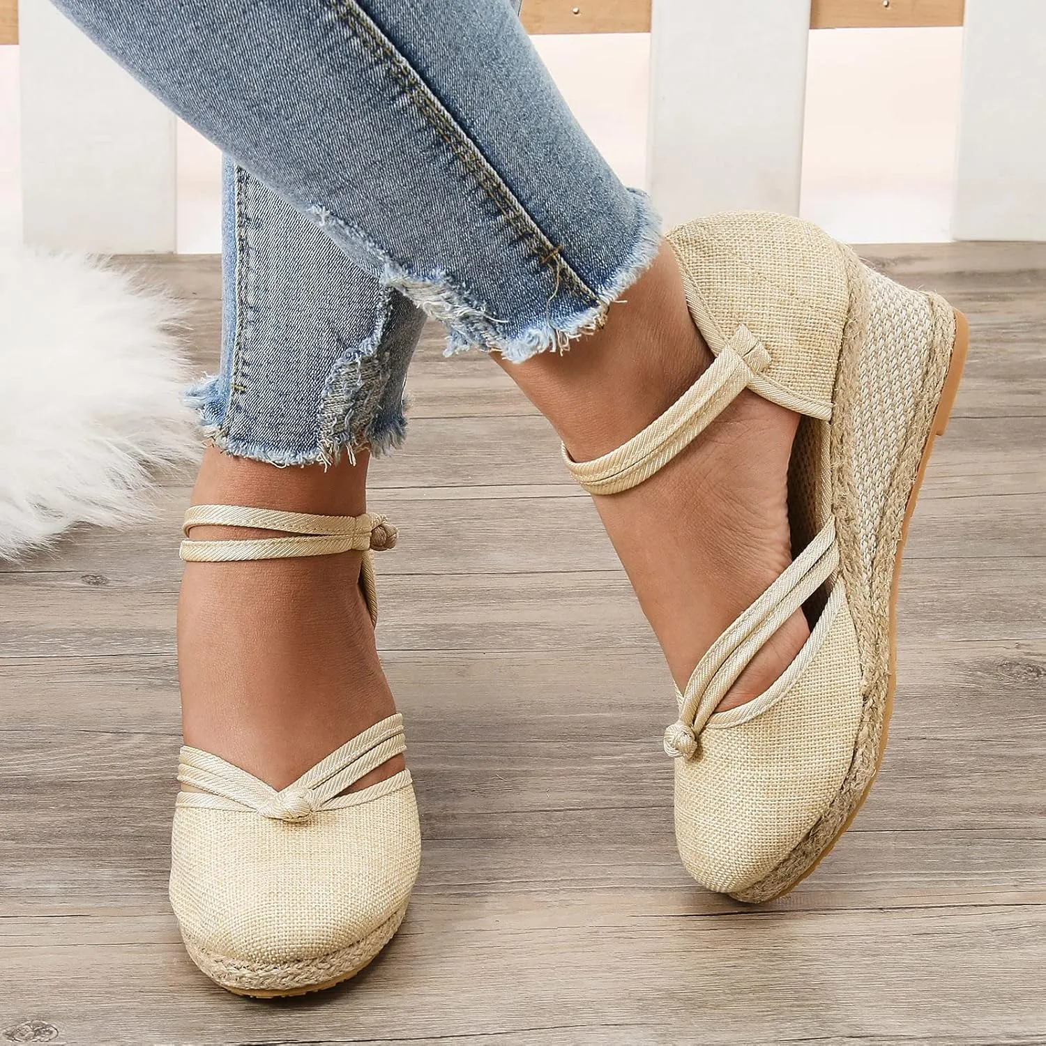 Close Toed Sandals Women, Women Sandals for Dressy Summer 2025 Ankle Strap Wedge Sandals Dressy Platform Wedge Casual Shoes