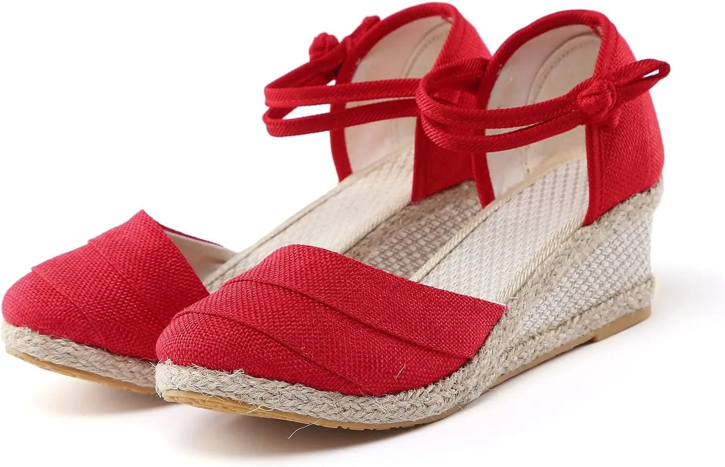 Closed Toe Wedges for Women,Sandals for Women Dressy Summer Womens Espadrilles Wedge Sandals Women Platform Wedge Sandals Ankle Strap Comfortable Wide Width Closed Toe Low Heel Casual Shoes