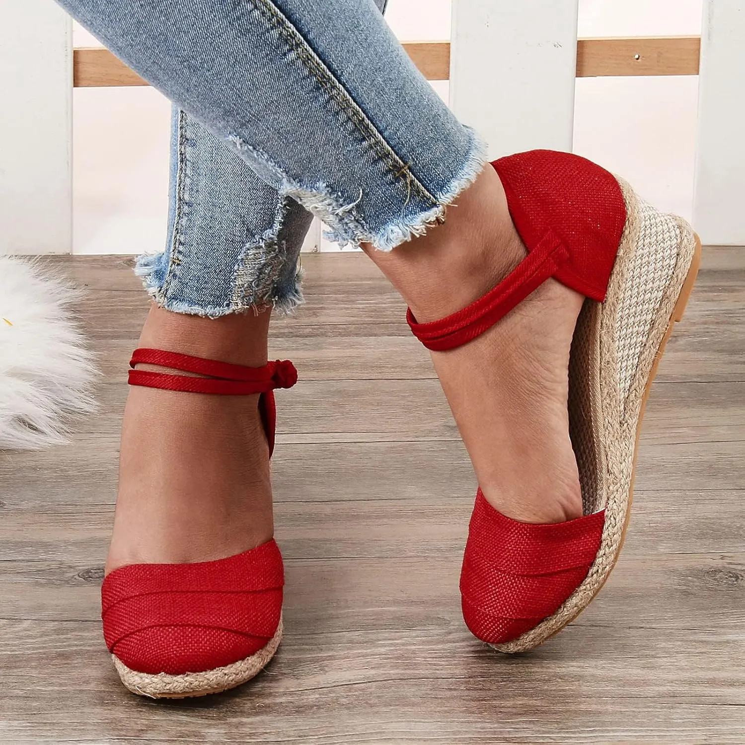 Closed Toe Wedges for Women,Sandals for Women Dressy Summer Womens Espadrilles Wedge Sandals Women Platform Wedge Sandals Ankle Strap Comfortable Wide Width Closed Toe Low Heel Casual Shoes