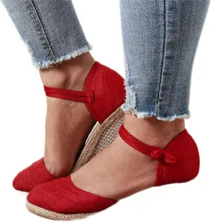 Closed Toe Wedges for Women,Sandals for Women Dressy Summer Womens Espadrilles Wedge Sandals Women Platform Wedge Sandals Ankle Strap Comfortable Wide Width Closed Toe Low Heel Casual Shoes