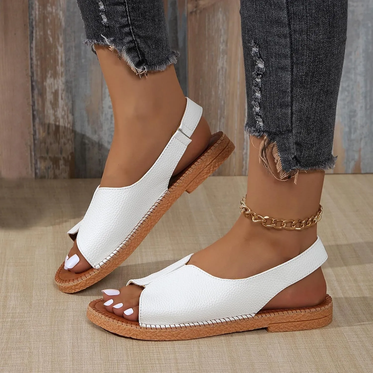 Comfortable Orthopedic Wedge Sandals for Women Open Toe Casual Solid Platform Sandal Arch Support Slides Walking Wide Shoes Boho Beach Casual Slip on Sandals Dressy Summer Shoes