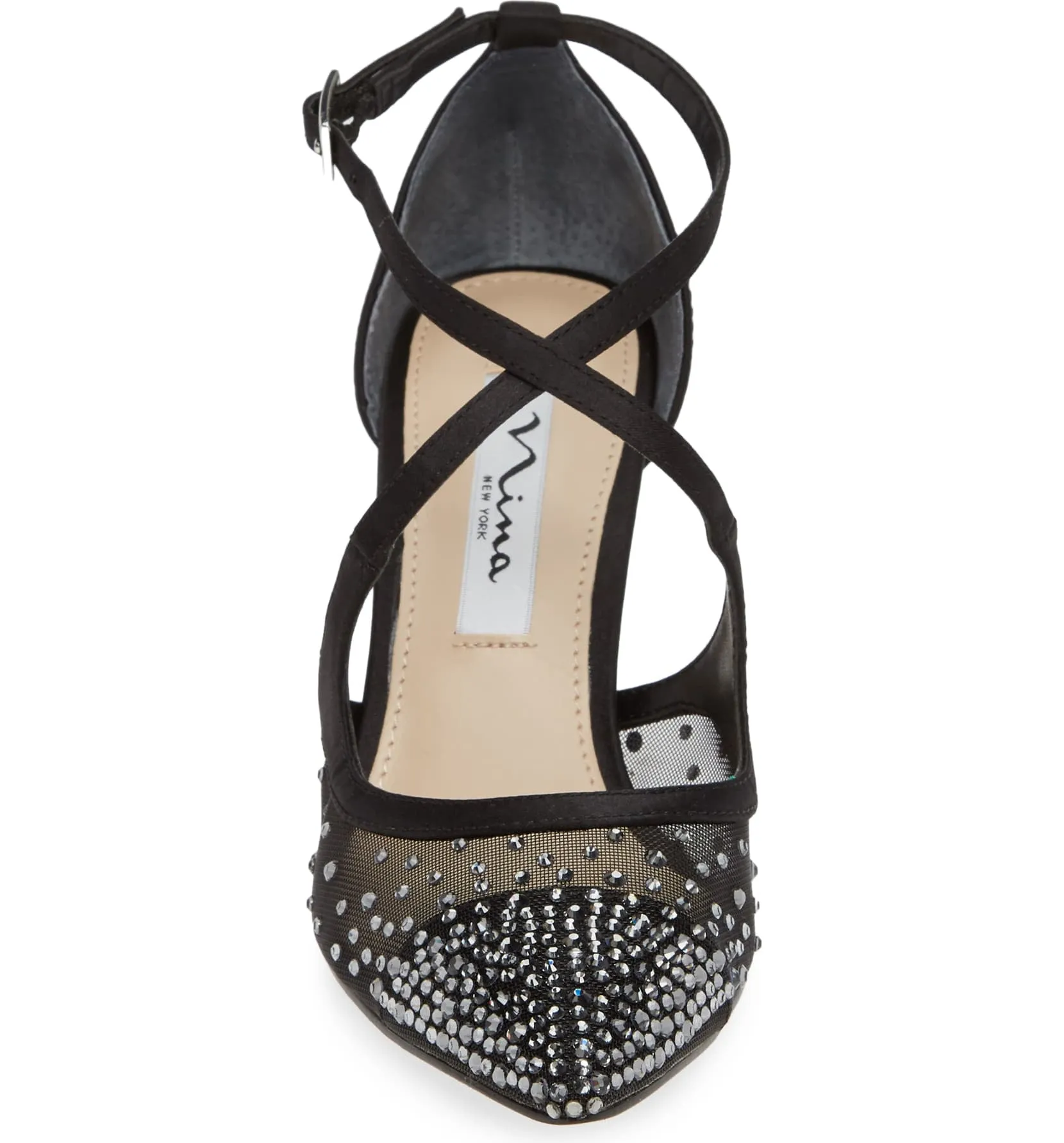 Conetta Black Satin Nina d'Orsay Pumps