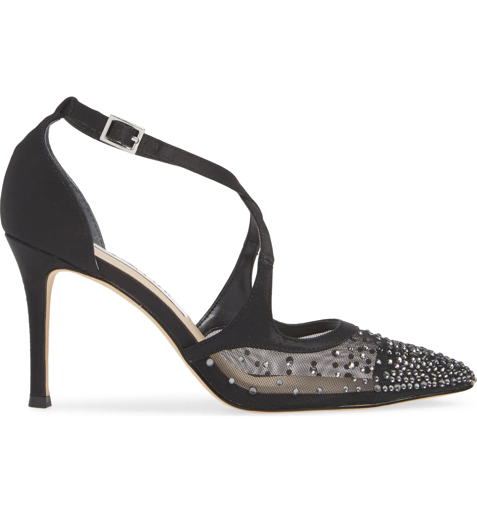Conetta Black Satin Nina d'Orsay Pumps