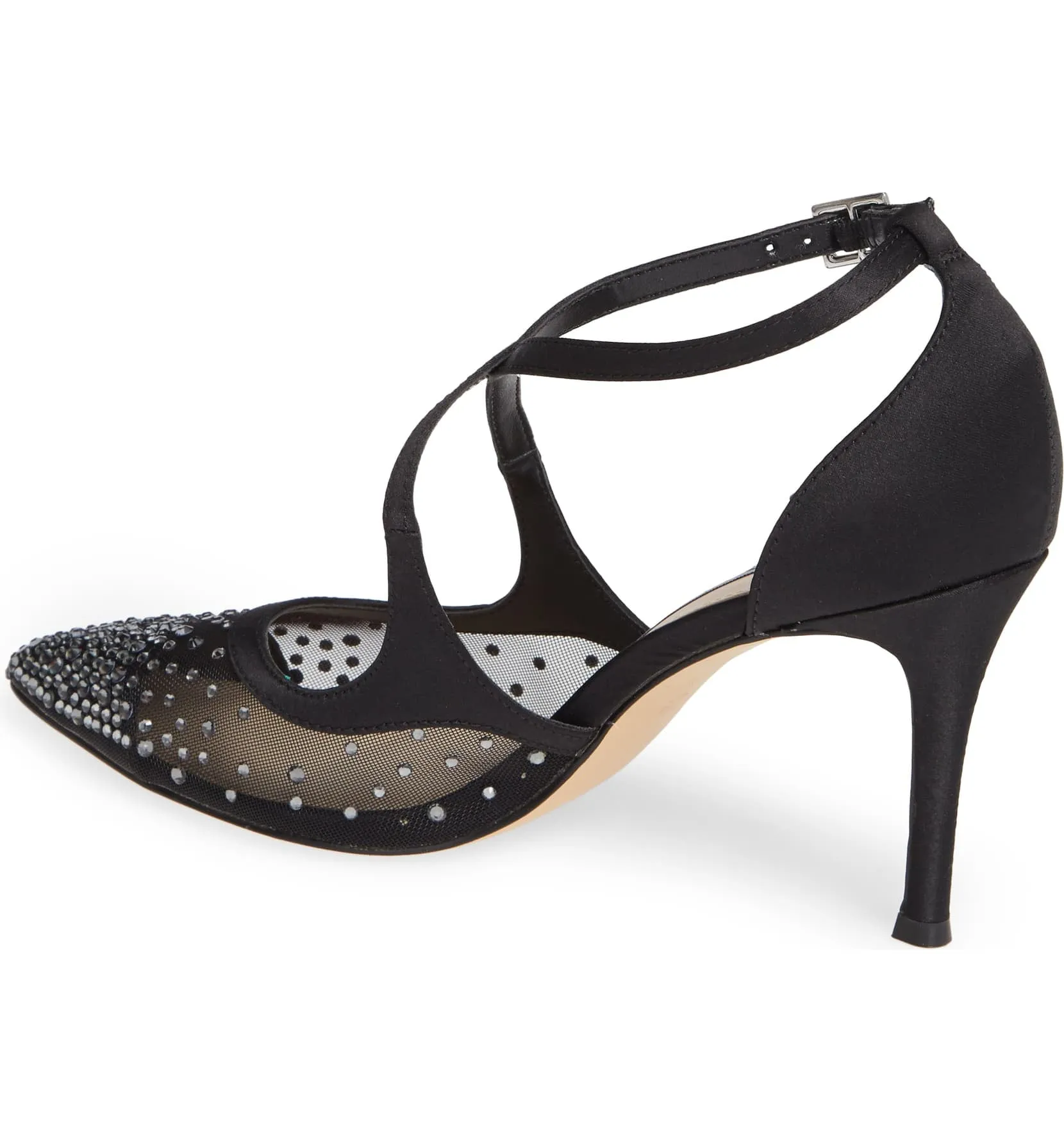 Conetta Black Satin Nina d'Orsay Pumps