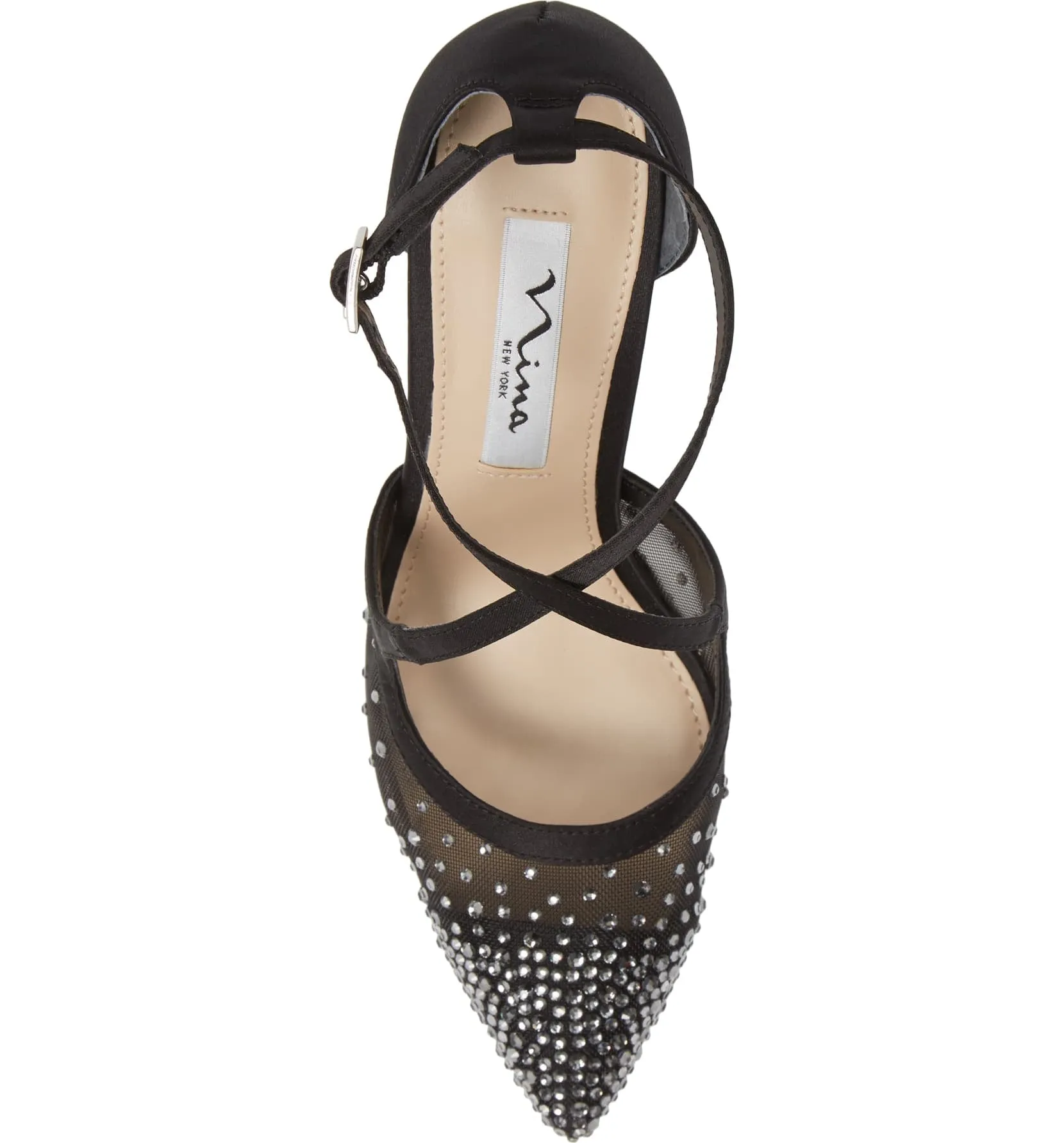 Conetta Black Satin Nina d'Orsay Pumps