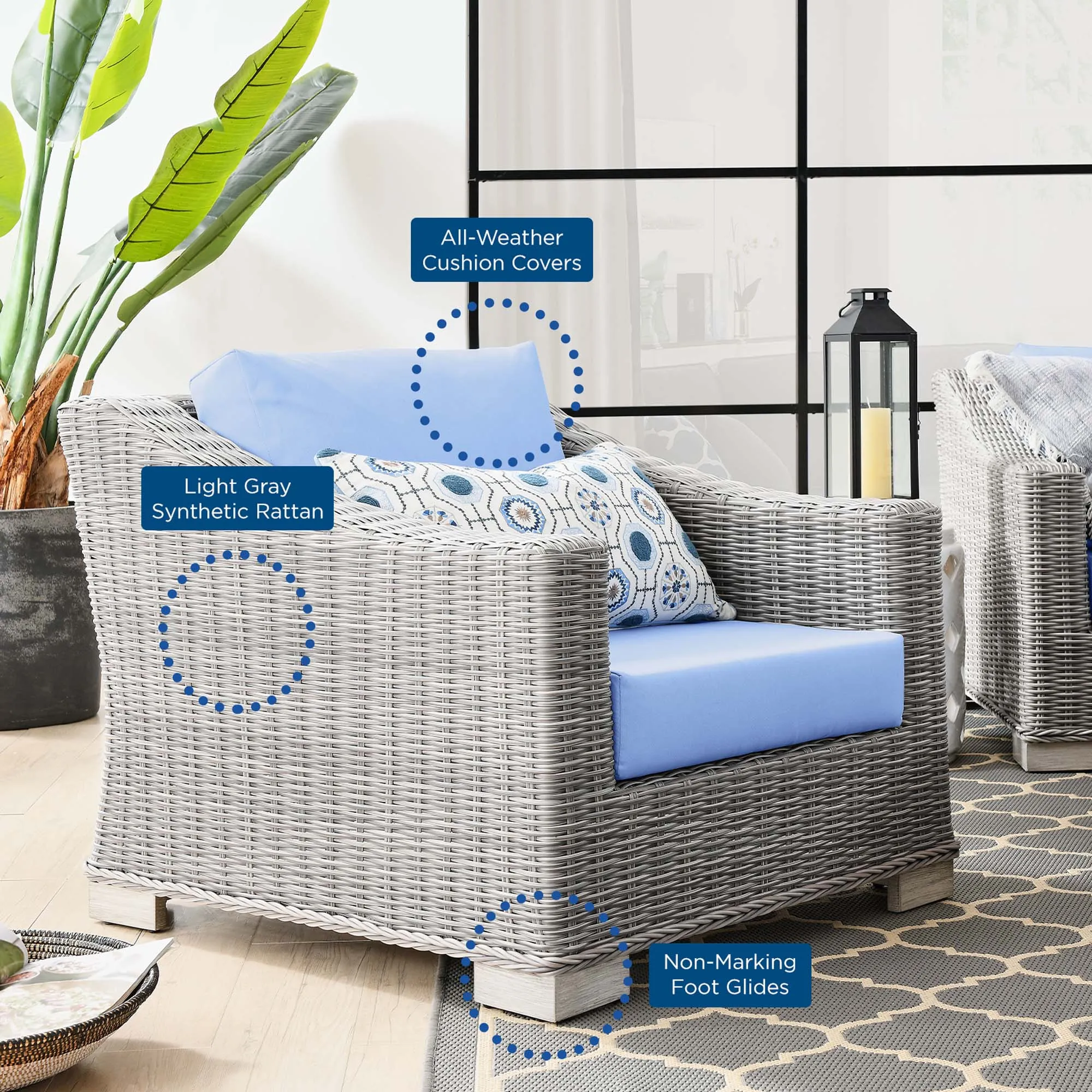 Conway Outdoor Patio Wicker Rattan Armchair by Modway