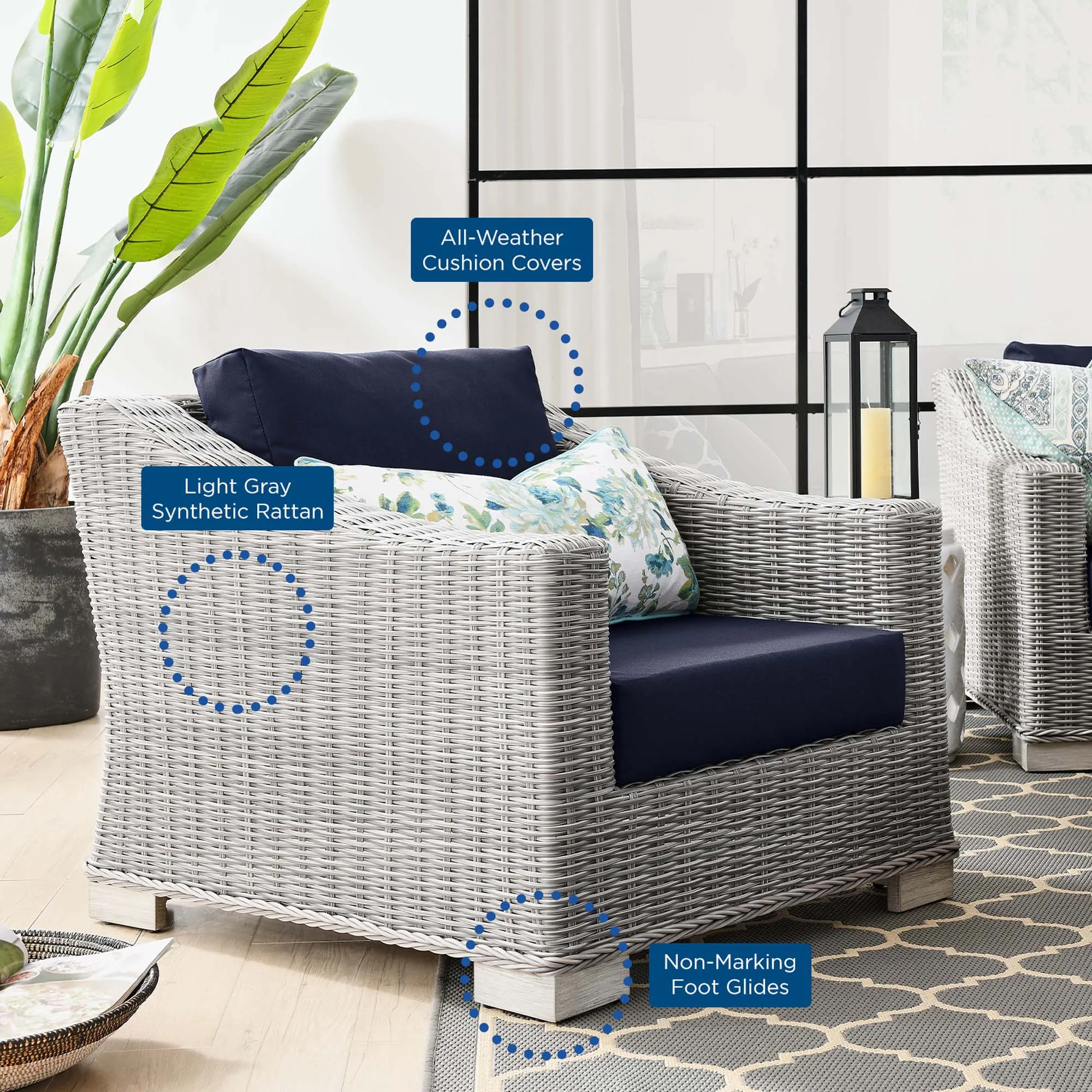 Conway Outdoor Patio Wicker Rattan Armchair by Modway