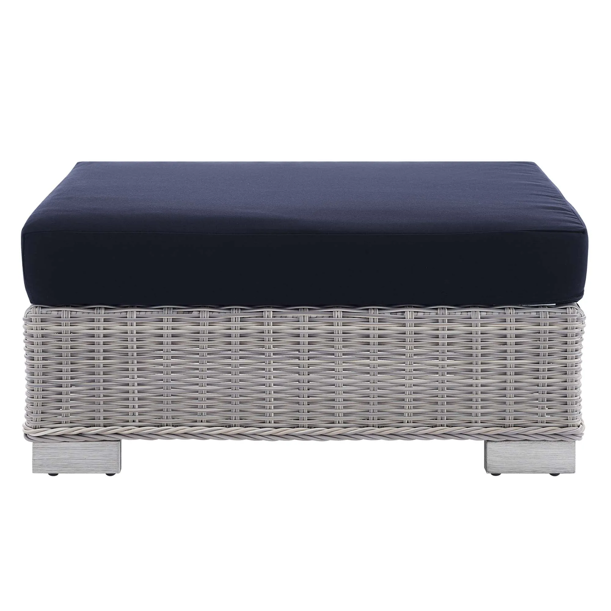 Conway Sunbrella® Outdoor Patio Wicker Rattan 2-Piece Armchair and Ottoman Set by Modway