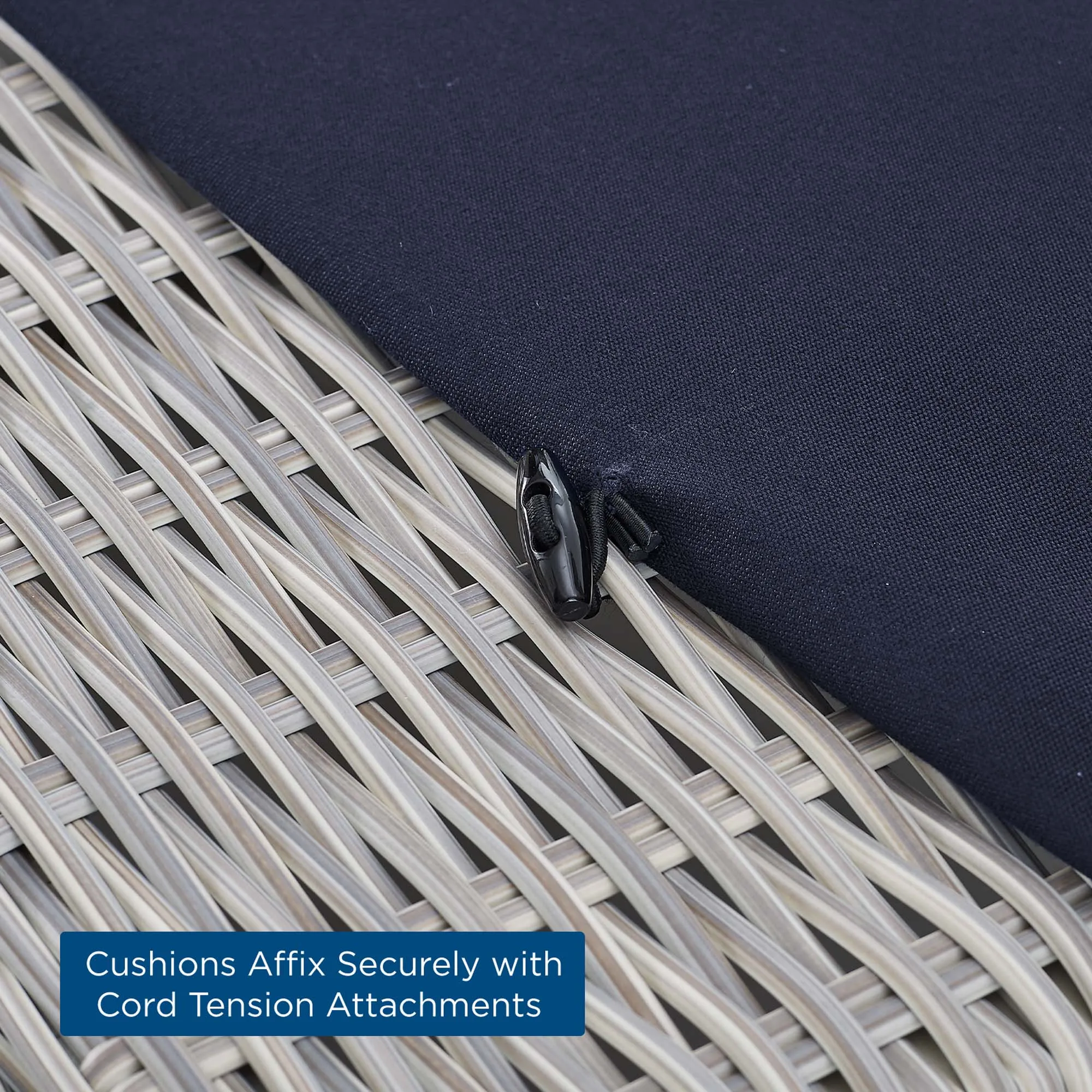 Conway Sunbrella® Outdoor Patio Wicker Rattan 2-Piece Armchair and Ottoman Set by Modway