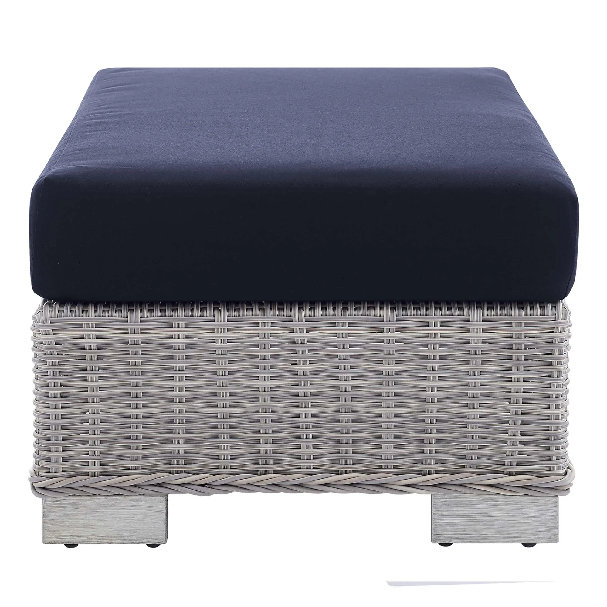Conway Sunbrella® Outdoor Patio Wicker Rattan 2-Piece Armchair and Ottoman Set by Modway