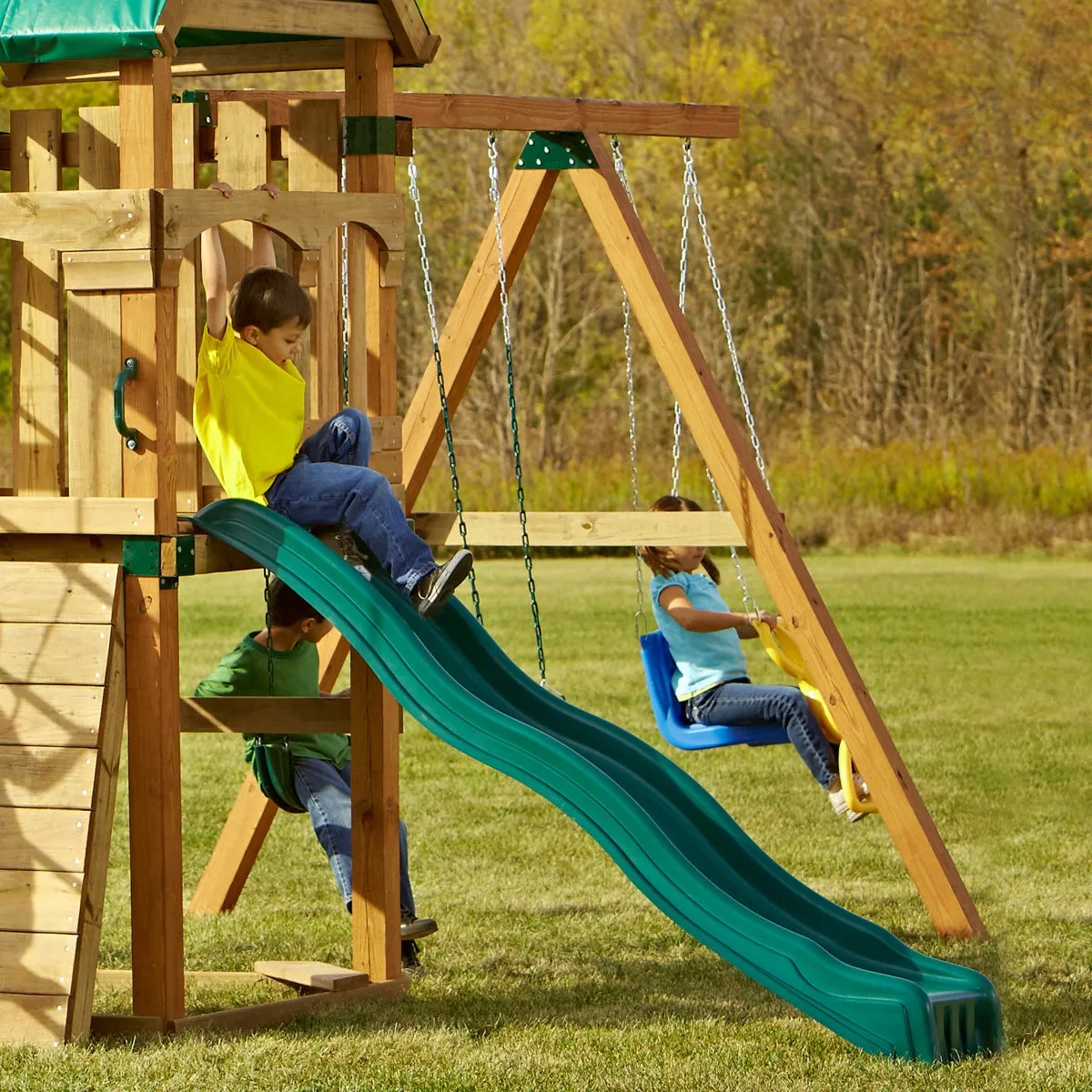 Cool Wave Slide with Safety Handles by Swing N Slide