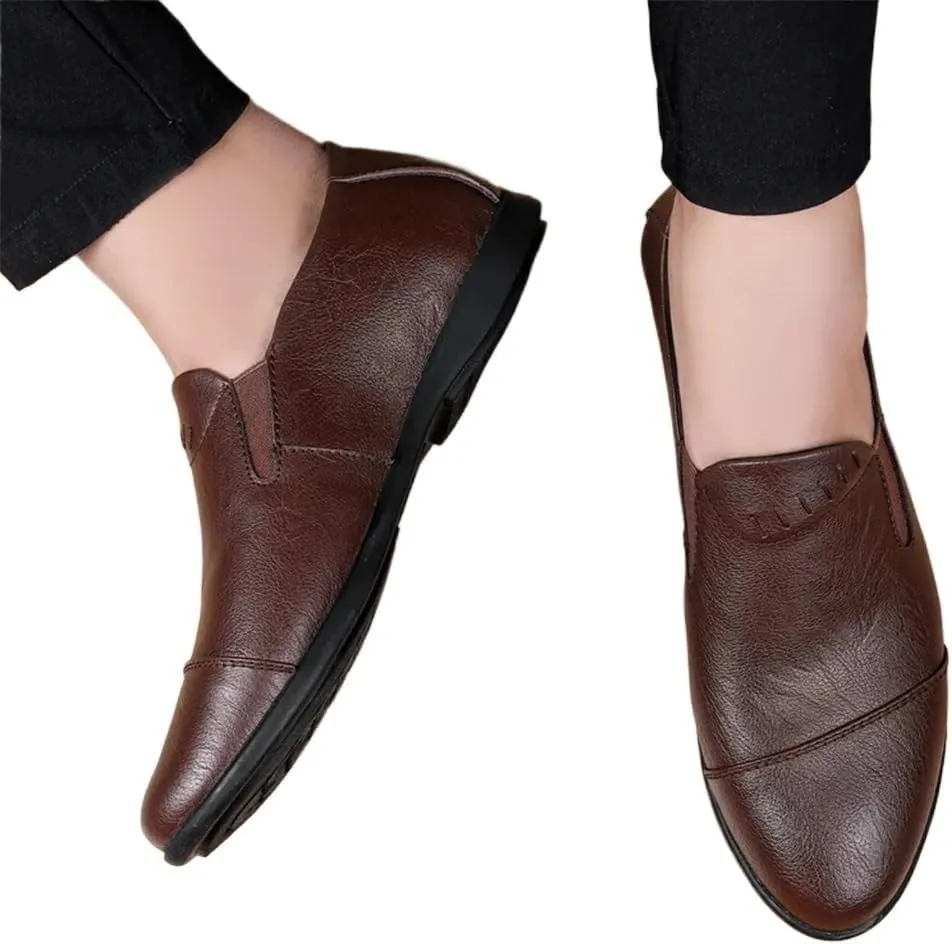 CSCDD Genuine Leather Men's Shoes Casual Shoes Men Soft Breathable Driving Shoes Slip-on Moccasin