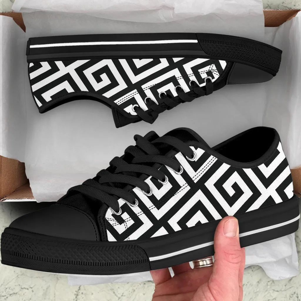 Custom Sneakers-Black and White Series 121A