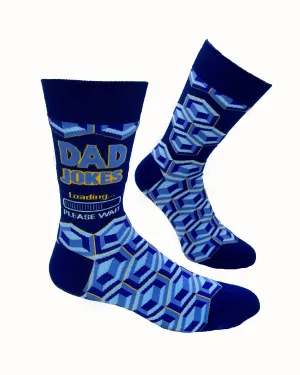 Dad Jokes Loading... Please Wait Men's Novelty Crew Socks