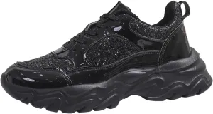 Damen Pailletten Sneakers Plateau Trainer Schuhe Walkingschuhe Freizeitschuhe Atmungsaktiv Indoor Soccer Shoes Women 6